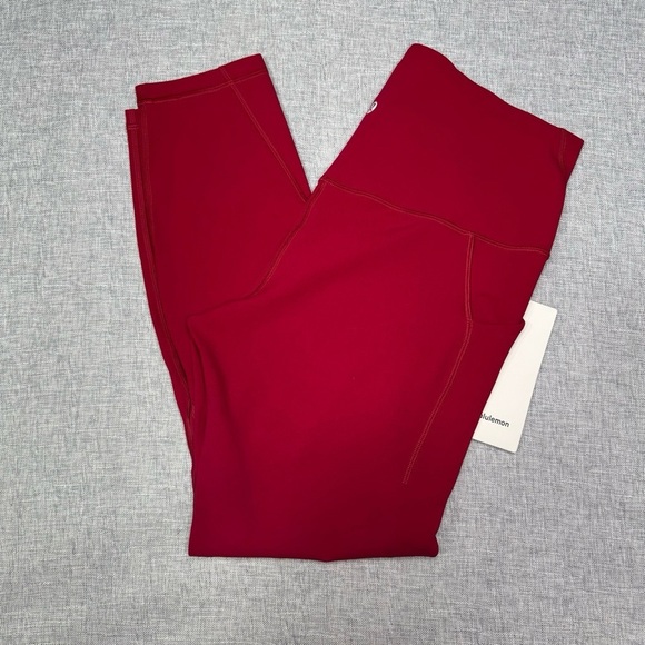 Lululemon Align High Rise Pant Leggings with Pockets Ruby Red Size 12 14 NWT - Picture 5 of 10